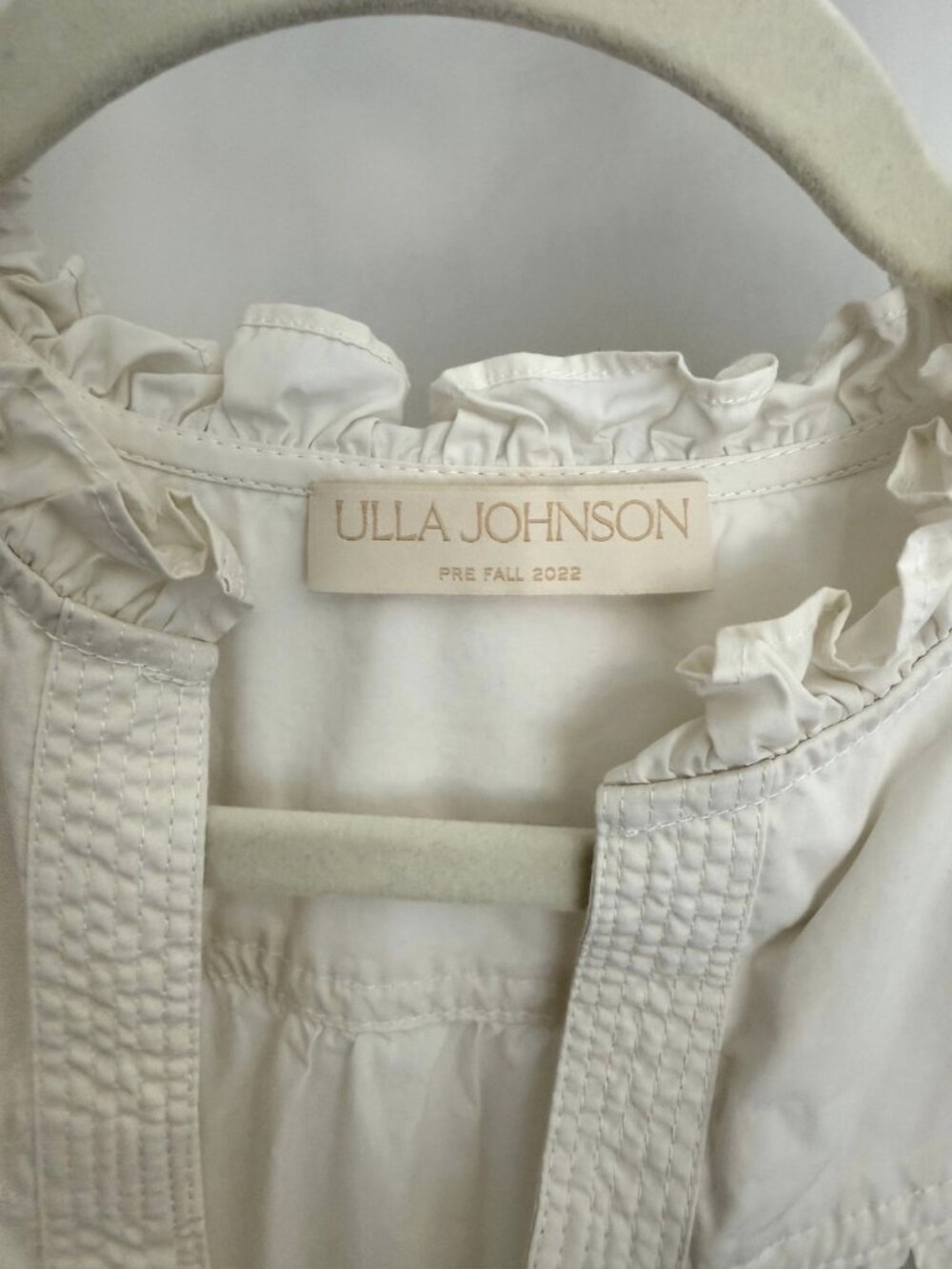 Ulla Johnson Lulua Dress Bone Ivory Cotton Ruffle Tiered Mini Dress Size 4 - Picture 4 of 10